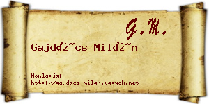 Gajdács Milán névjegykártya